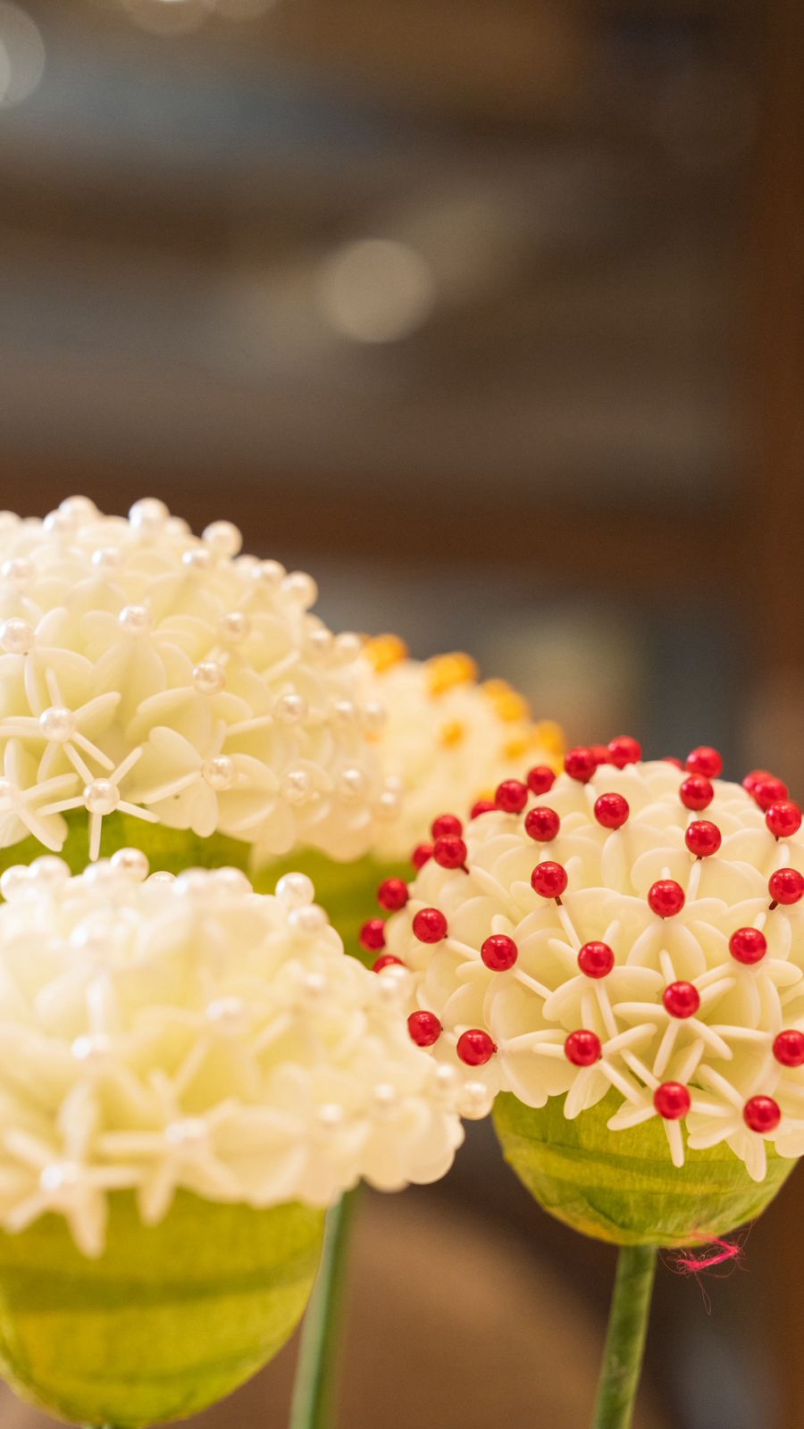 Decor Embellishments & Flowers (Red & Yellow)