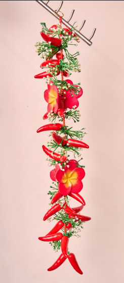 Hanging evil eye wooden flower