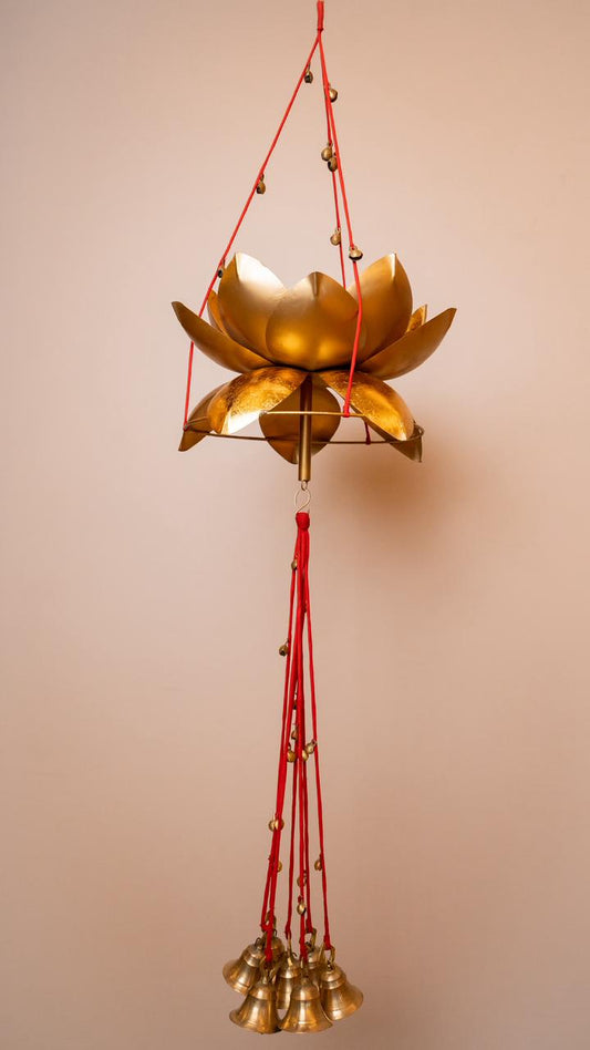 Silk Fabric Metal Lotus Large