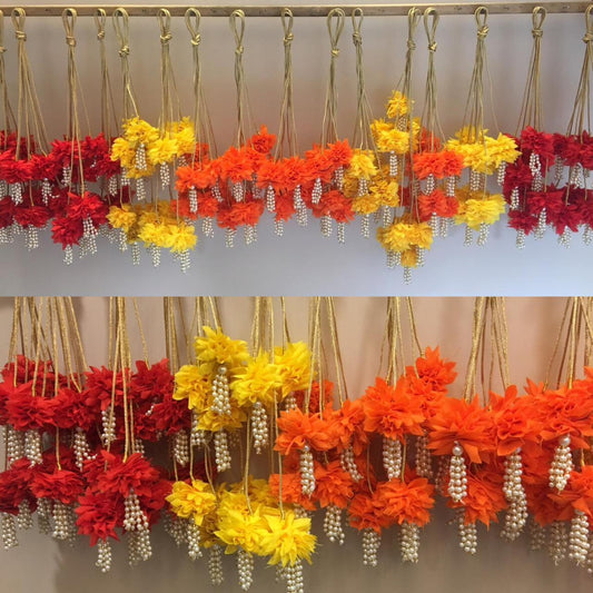 Hanging Tie Ups Fabric Flowers