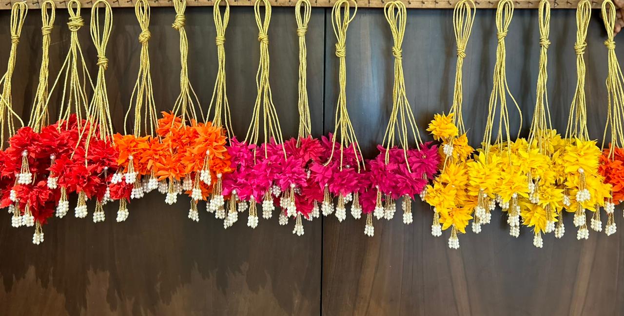 Hanging Tie Ups Fabric Flower