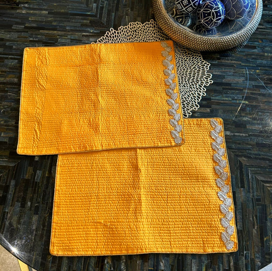 Table Mat Silk Fabric Zari Work
