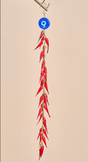 Hanging Evil eye Made using real red chilli