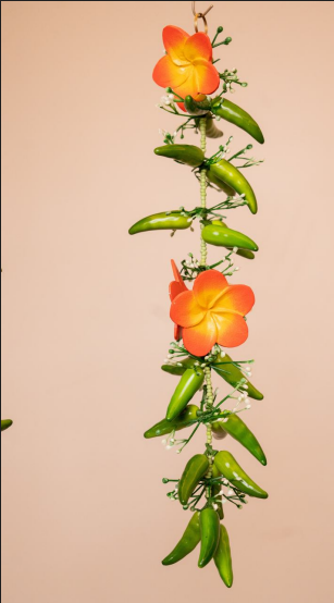 Hanging Evil eye wooden flower