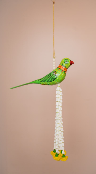Hanging Parrot with flowers