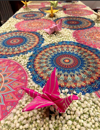 Decor Fabric Birds with gota