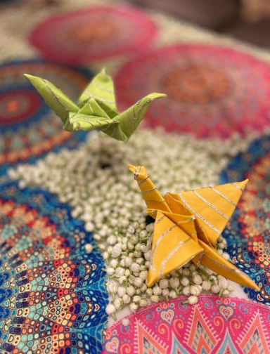 Decor Fabric Birds with gota